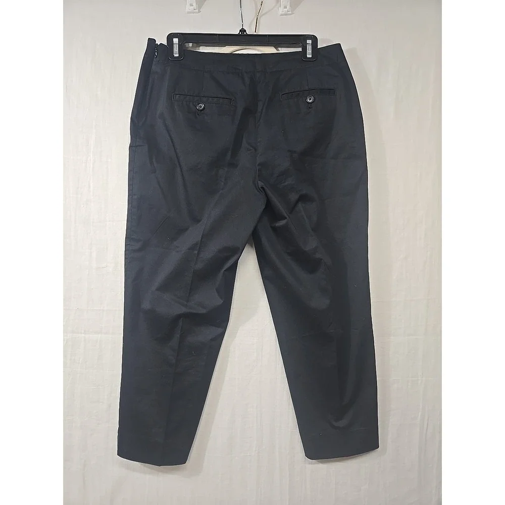 Talbots‎ Pants Women's 10P Black Straight Leg Classic Side Zip Cropped Stretch